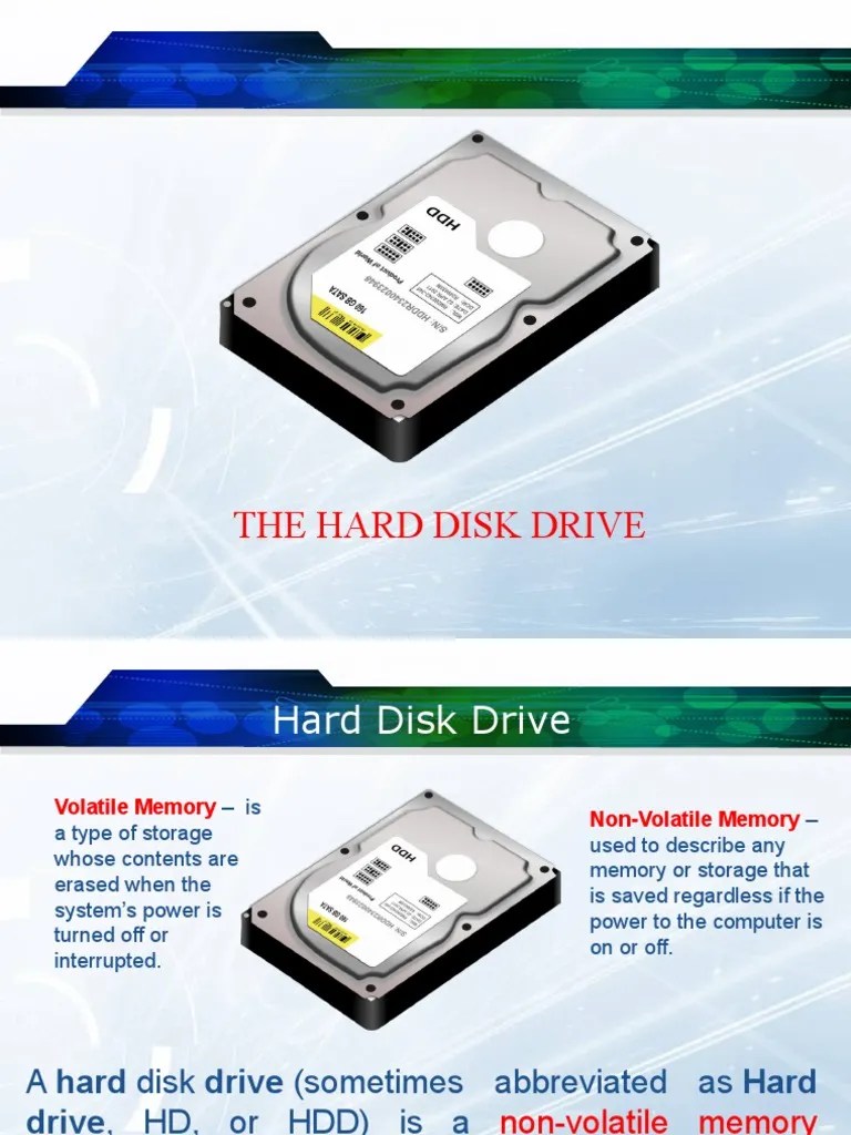 LESSON 6 Parts and Function (Hard Disk Drive) PDF Hard Disk Drive