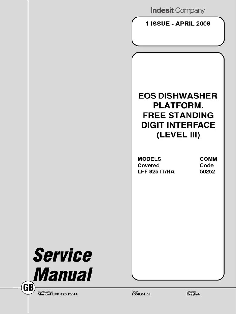 Ariston Dishwasher Service Manual PDF Dishwasher Electric Motor