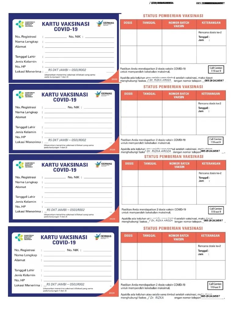 KARTU VAKSIN Manual LENGKAP PDF
