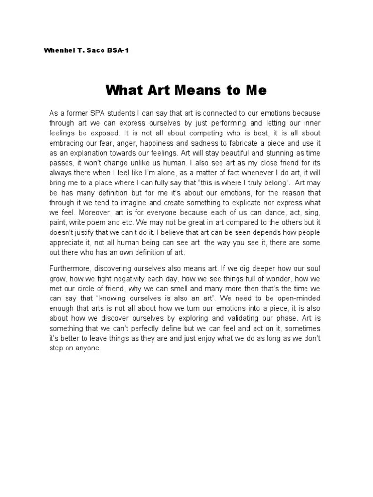 What Art Means To Me PDF