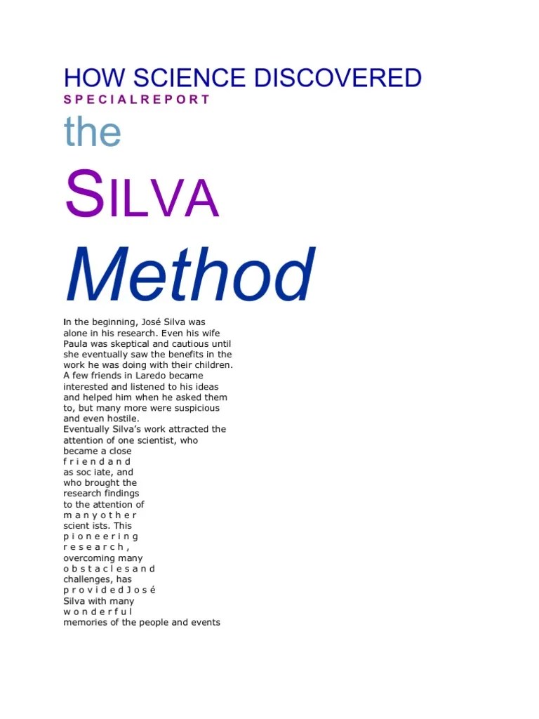 Silva Mind Control PDF Psychiatrist Psychiatry