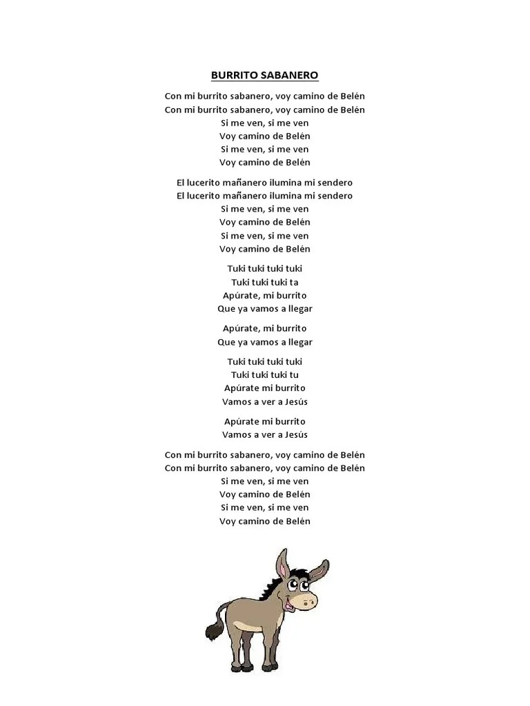 Letra Burrito Sabanero 1a PDF