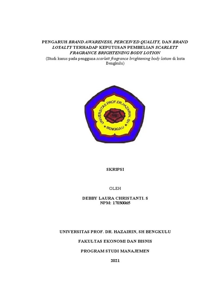 Skripsi Debby Laura C S 17030065 | Pdf