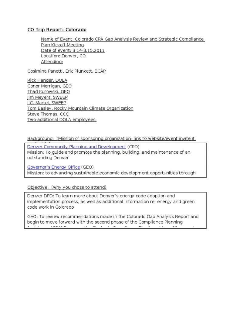 CO Trip Report Colorado Denver Community Planning and Development