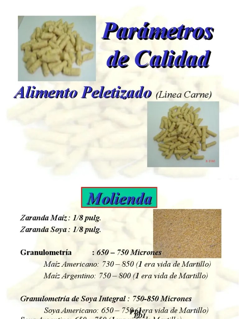 Parámetros de Calidad en Alimentos Peletizados PDF