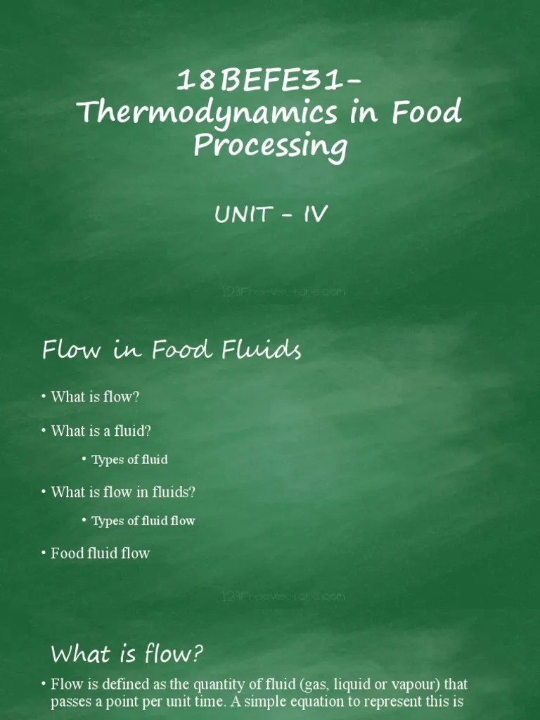 18BEFE31Thermodynamics in Food Processing Unit Iv PDF Fluid