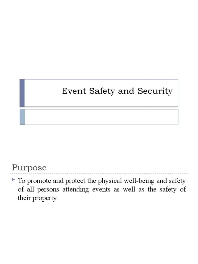Event Safety and Security PDF Risk Safety