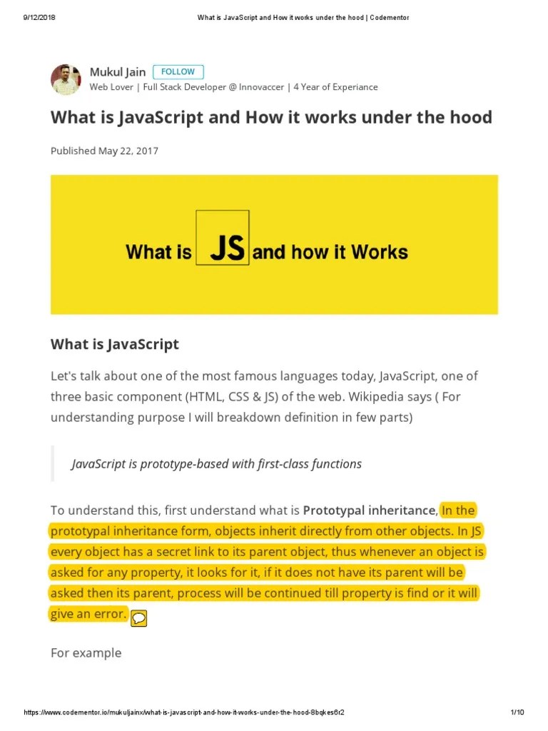 (2 de 5) What Is JavaScript and How It Works Under The Hood
