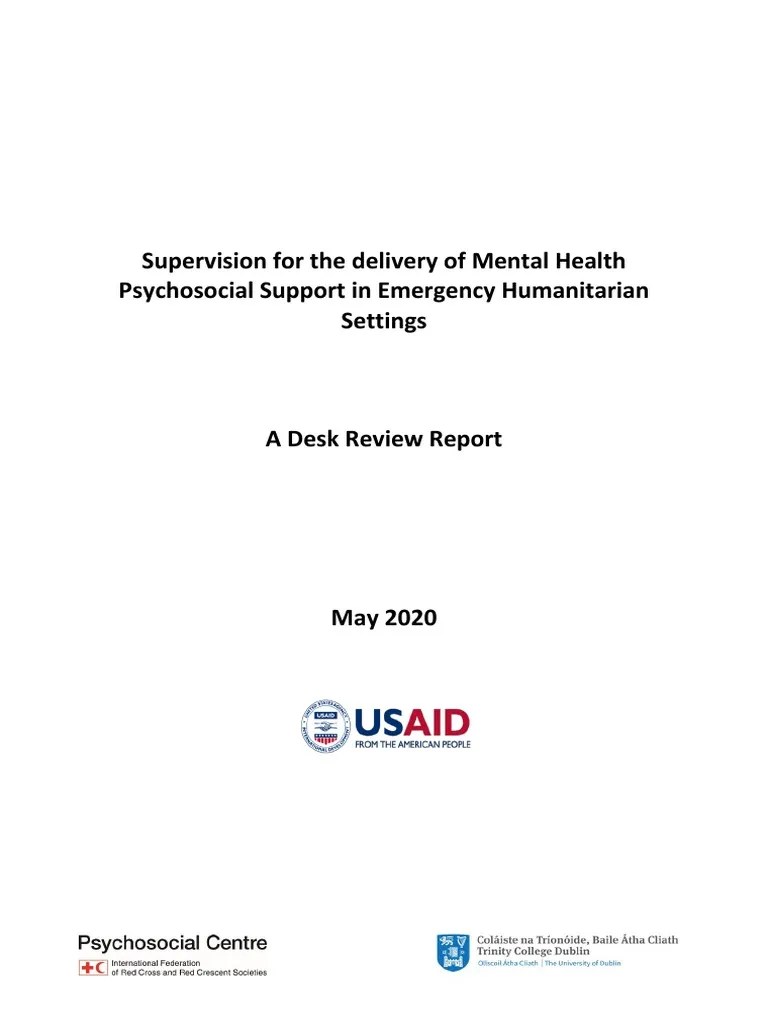 Final Desk Review Report Supervision PDF Psychotherapy Human Nature