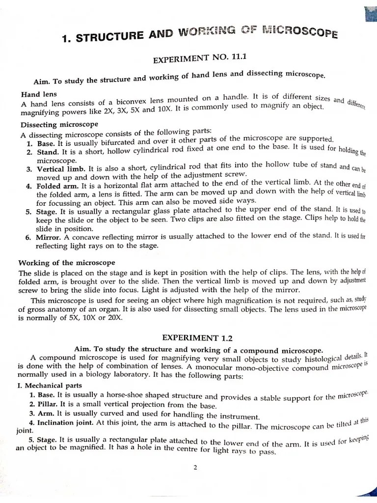 Class 11 Biology Practicals Spotting PDF