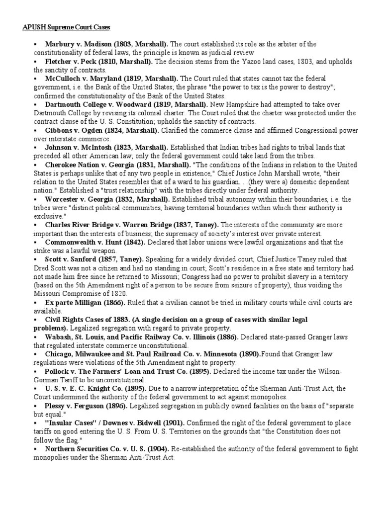 😎 Important court cases apush. Key List of Supreme Court Cases. 20190215