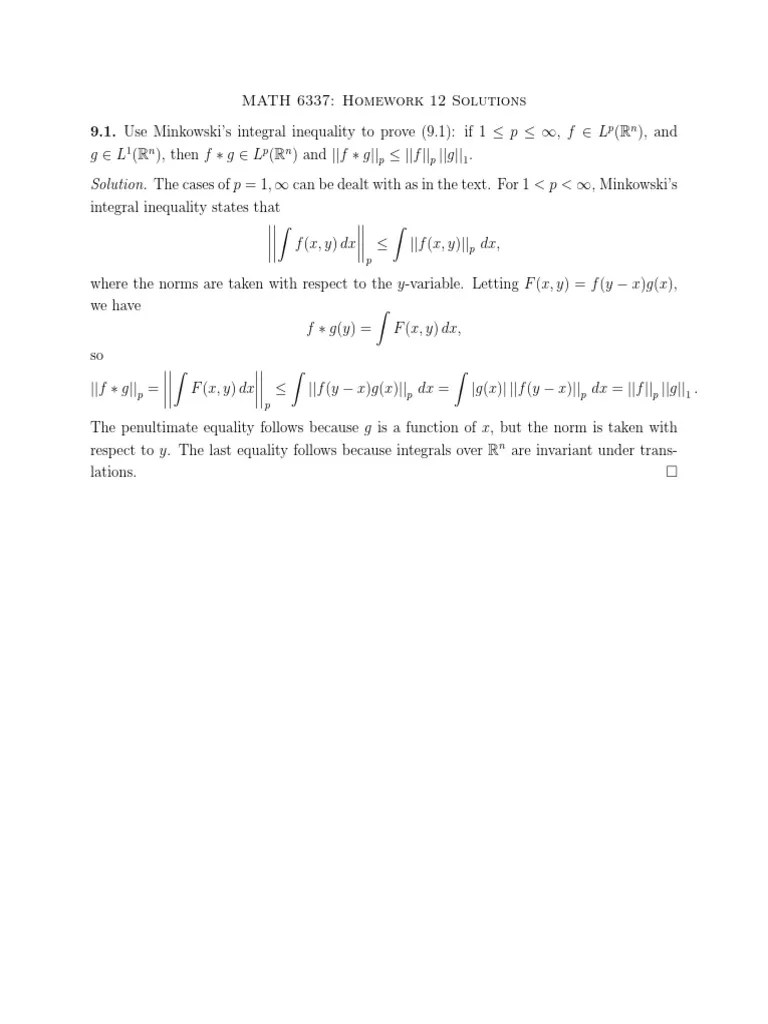 Minkowski Inequality 126 PDF Functions And Mappings Mathematical Concepts