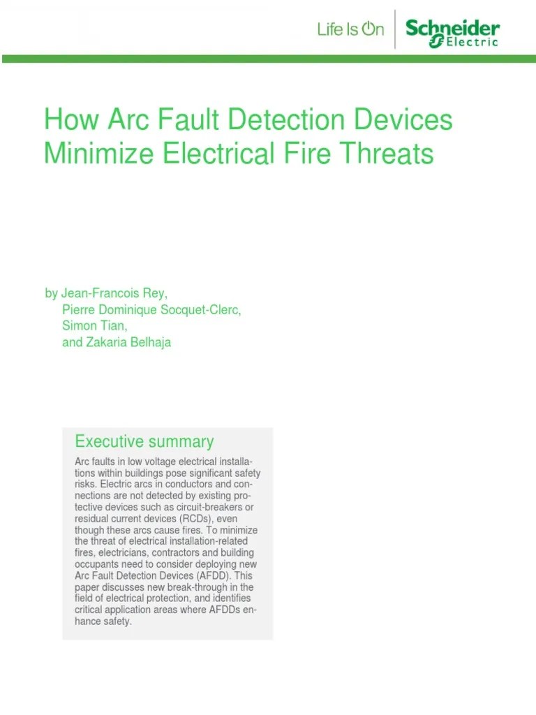 Arc Fault Detection Devices PDF Electric Arc Insulator (Electricity)