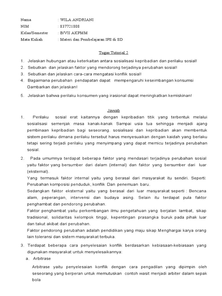 TT 2 MATERI IPS DI SD_WILA ANDRIANI | PDF