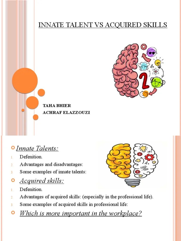 Innate Talent Vs Acquired Skills PDF Cognition Human Nature