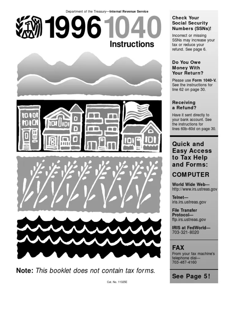 US Internal Revenue Service i10401996 Irs Tax Forms Earned
