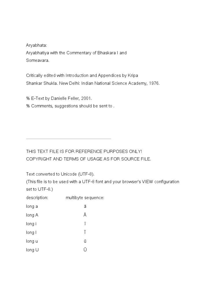Aryabhatiya Sanskrit