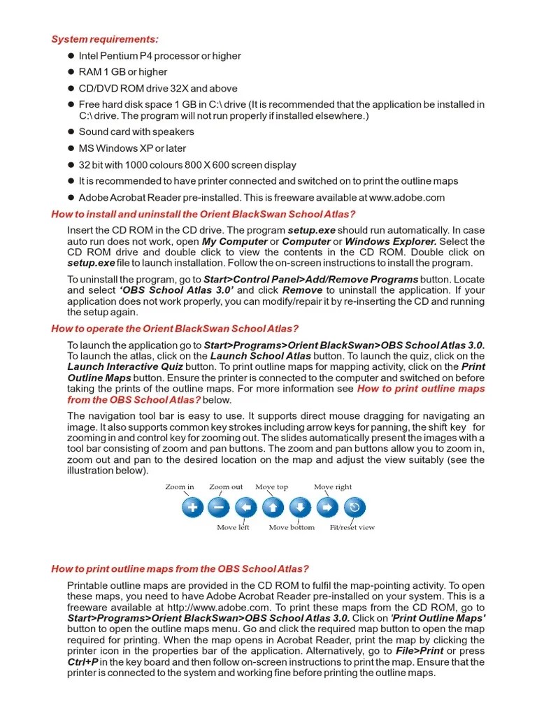 System Requirements Zoom in Zoom Out Move Top Move Right PDF Map