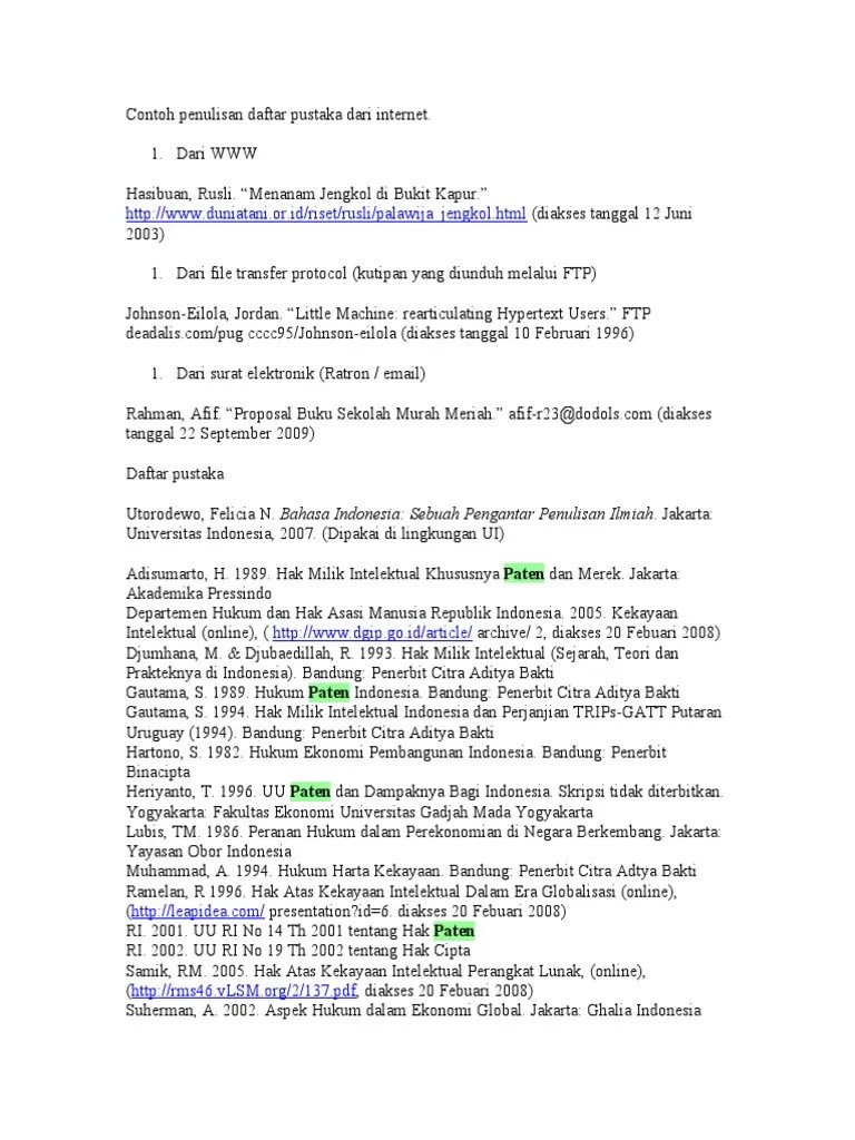 Contoh Penulisan Daftar Pustaka Dari Website Aneka Macam