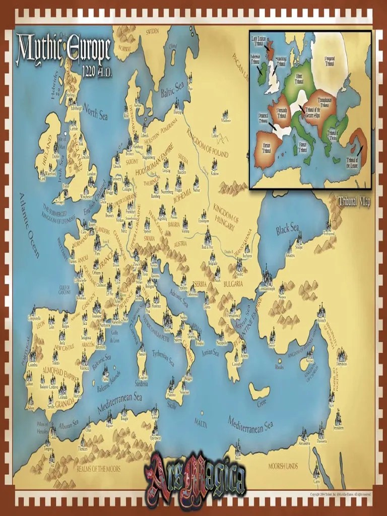 Ars Magica 5E Mythic Europe Map Ars Magica Mythic Europe Map PDF