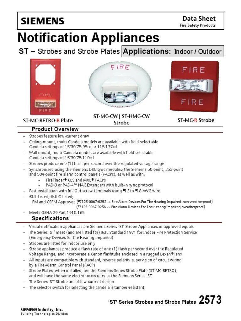 Notification Appliances Strobes and Strobe Plates PDF Rectifier