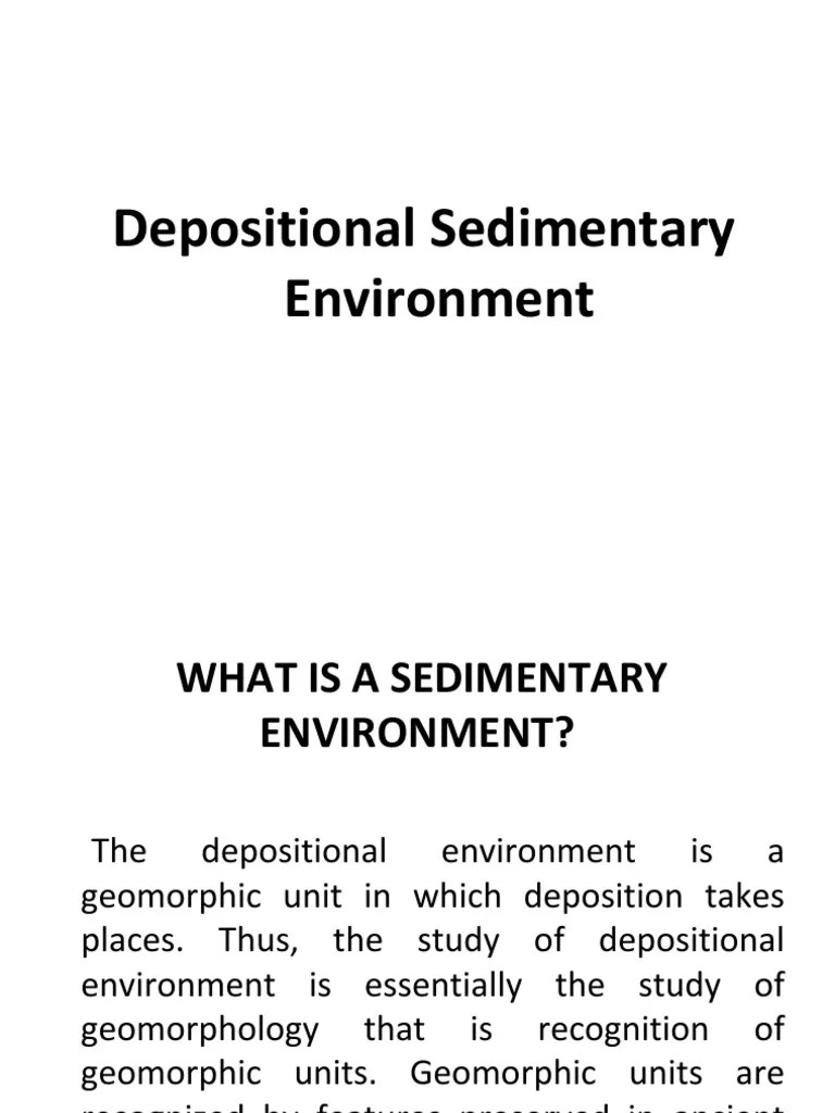 MODULE 5 Depositional Environment PDF Continental Shelf Sediment