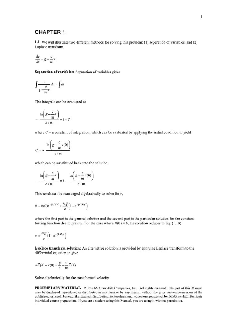 DV C G V DT M Proprietary Material PDF Differential Equations