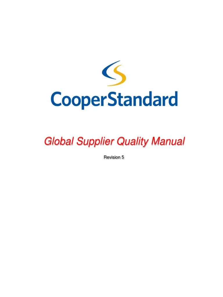 Global Supplier Quality Manual Revision 5 PDF Iso 9000