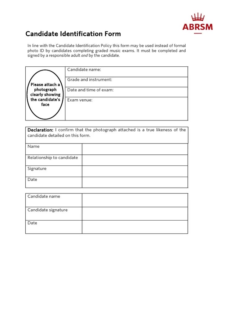 Final Candidate Identification Form PDF PDF