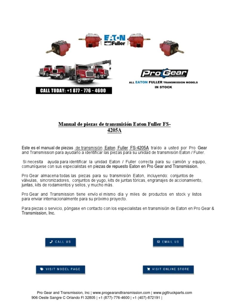 Eaton Fuller FSO 6406A Transmission Parts Manual PDF Manual, 45% OFF