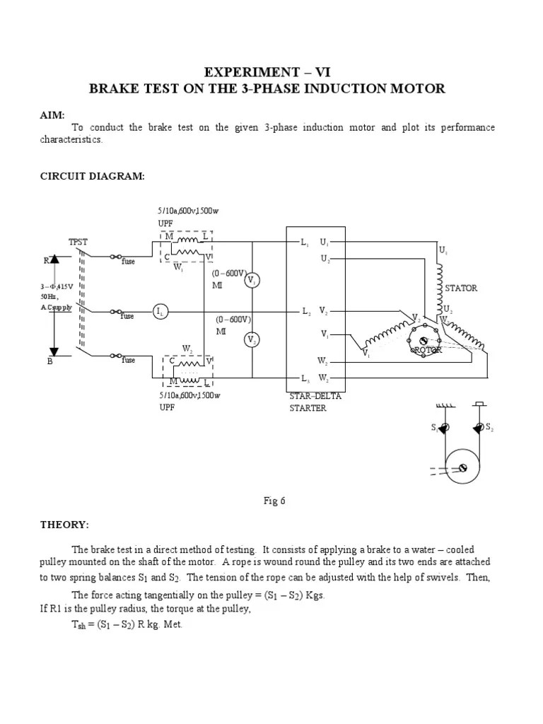 Brake Test on the 3Phase Induction Motor Electric Motor Power
