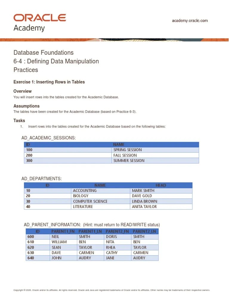 DFo 6 4 Practice PDF Sql Information Technology