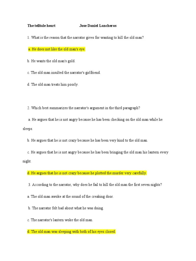 The Tell Tale Heart PDF PDF Narration