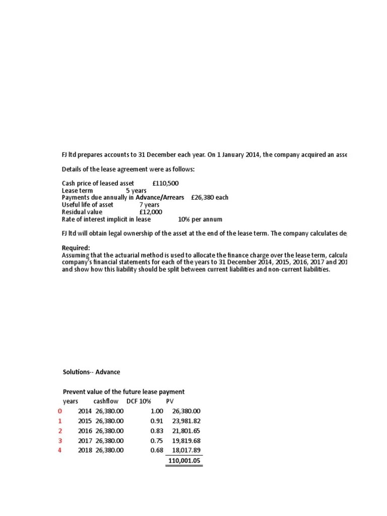 Lease Question and Solution | PDF | Depreciation | Debits And Credits