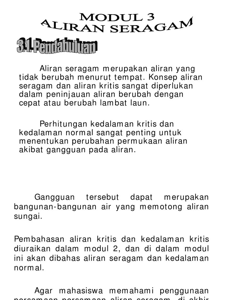 Modul Aliran Seragam | PDF