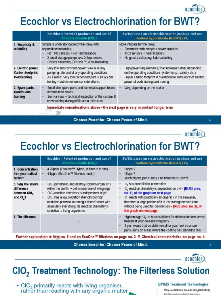 Chlorine Dioxide Vs Chlorine PDF Chlorine Chemical Compounds