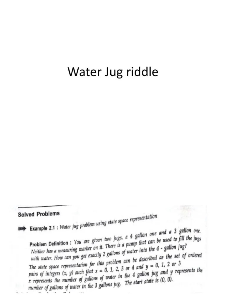 Water Jug Riddle PDF