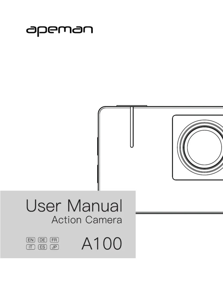 APEMAN Trawo A100 Action Camera User Manual PDF