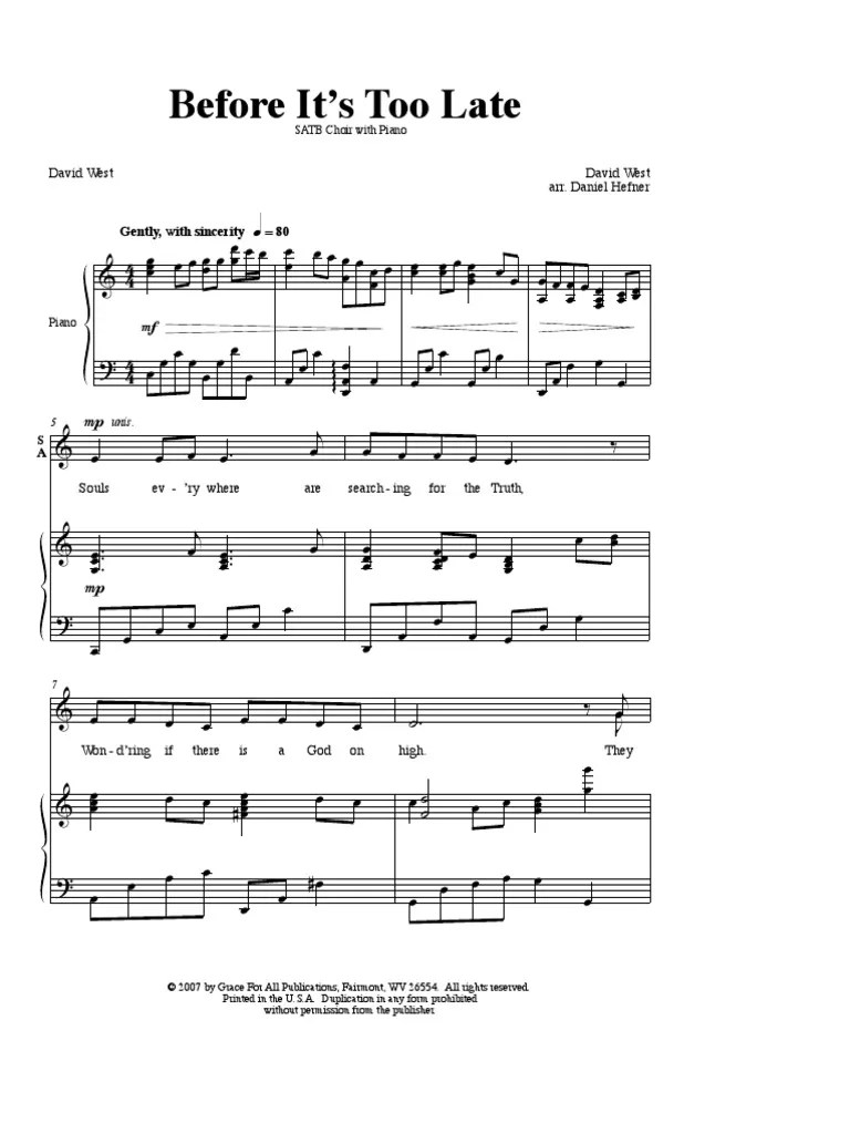 Before It's Too Late PDF