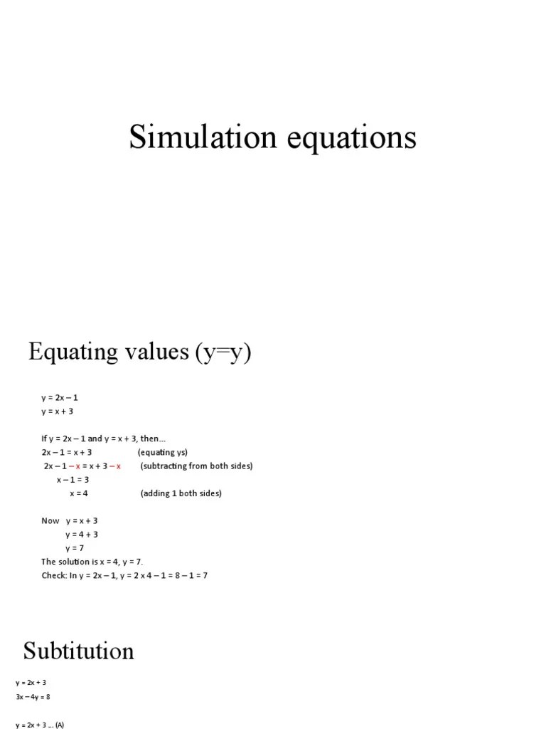 Simulation Equations PDF