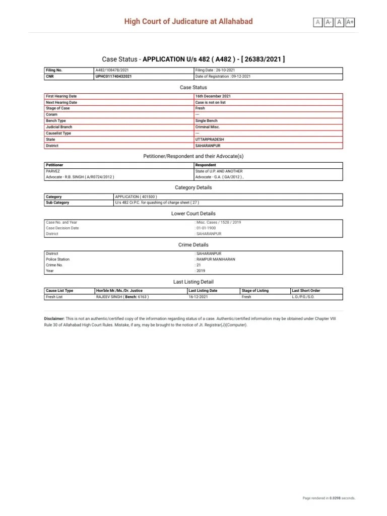 Case Status Search by Case Number PDF Constitutional Law Social
