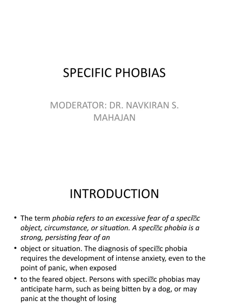 Specific Phobias PDF Phobia Anxiety Disorder