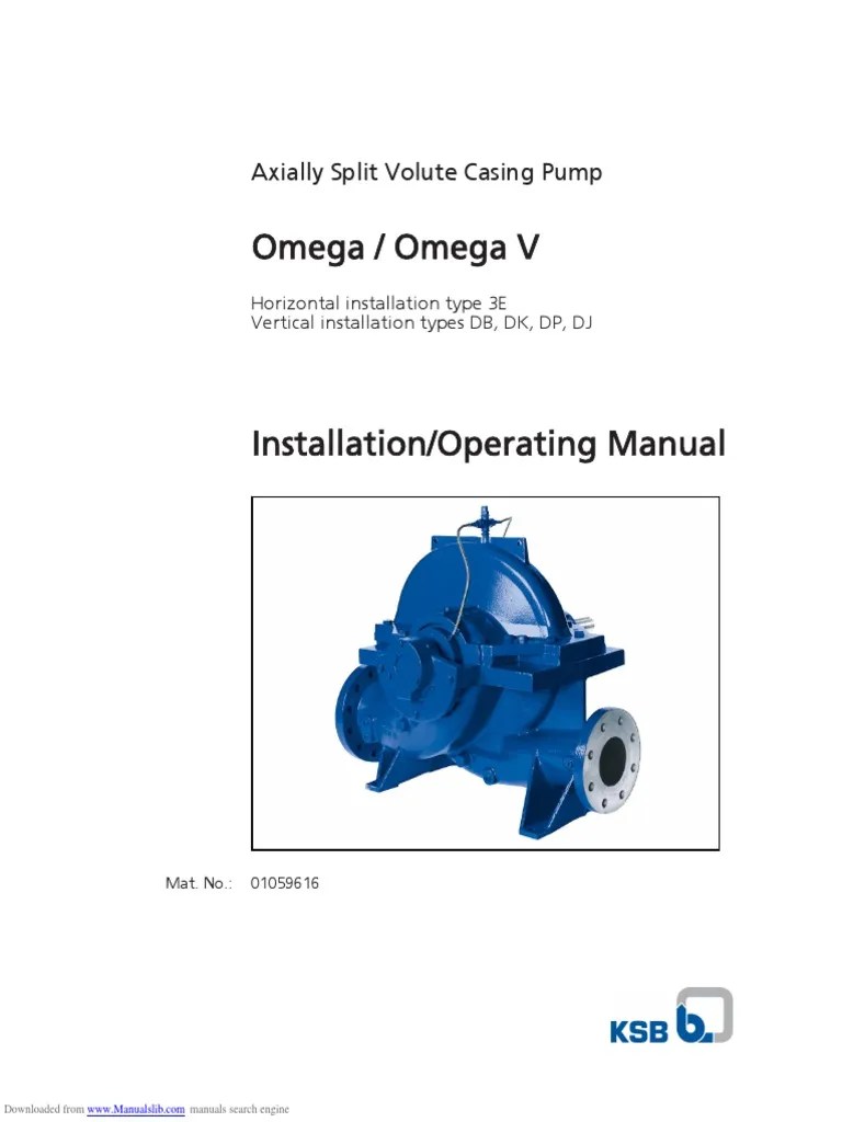 Omega KSB Pump PDF Pump Safety