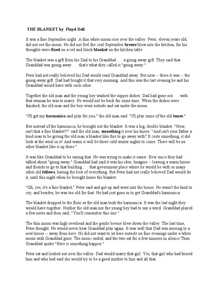 The Blanket by Floyd Dell PDF