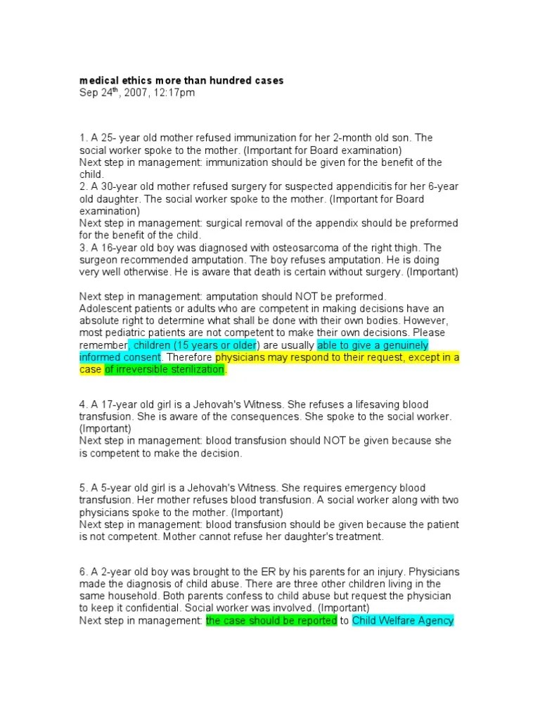 Medical Ethics More Than Hundred Cases | PDF | Surrogacy | Medicine