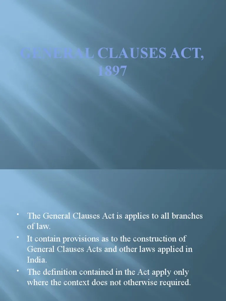 General Clauses Act, 1897 PDF Repeal By Law