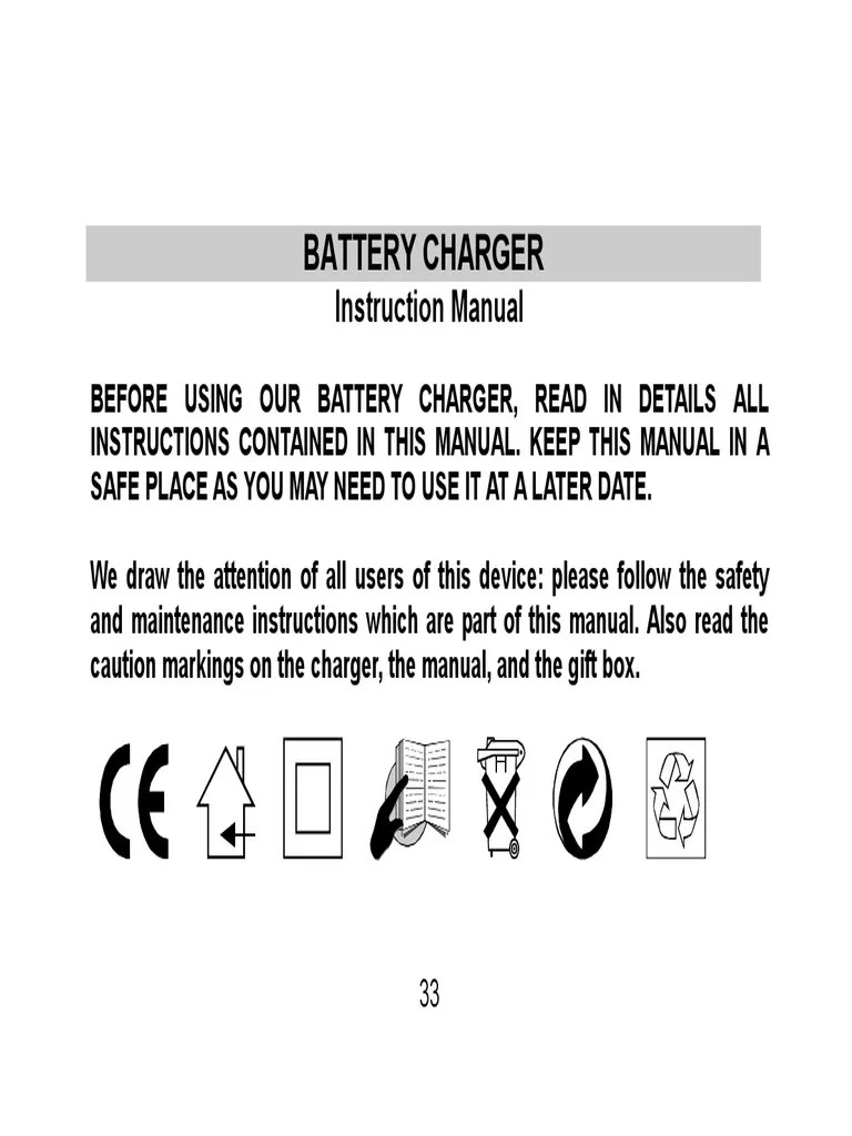 Battery Charger: Instruction Manual | PDF | Battery Charger