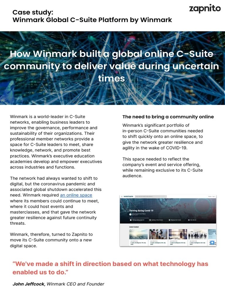 Winmark Global Case Study PDF Peer To Peer Communication
