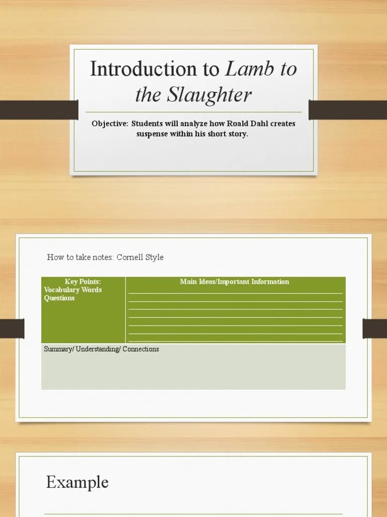 Introduction To Lamb To The Slaughter 9.22 PDF Irony