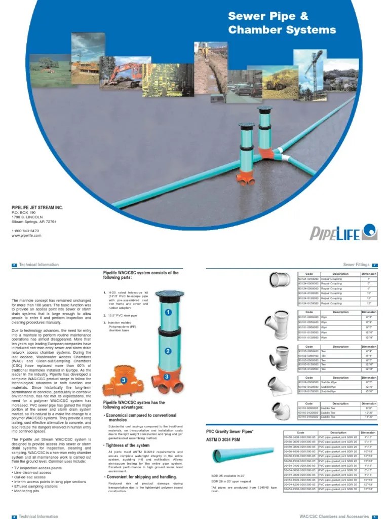Sewer Pipe & Chamber Systems Pipelife Jet Stream Inc PDF Pipe